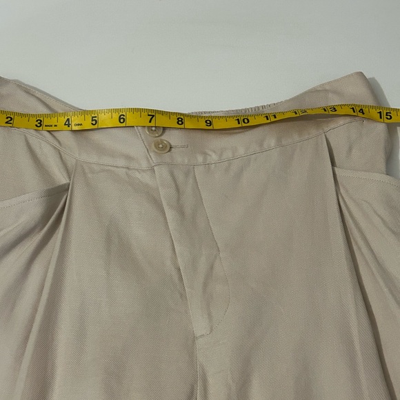 CABI Beige Linen Trouser Pants Traipse Wide Leg Crossover Waist Size 8 - Picture 8 of 10